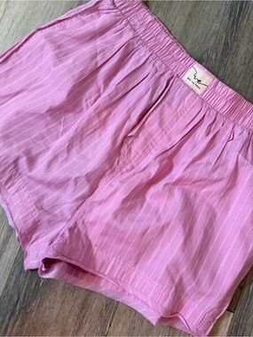Free People Pink Pinstripe boxer shorts